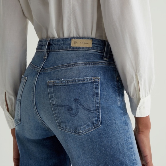 AG Jeans Saige Wide Leg Crop Jeans Light Blue Size 28 - Picture 7 of 7